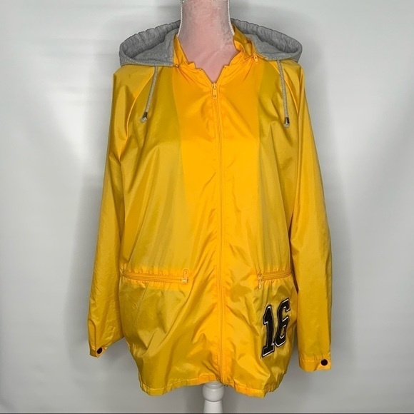 TOPSHOP bright yellow rain jacket. - Picture 2 of 11
